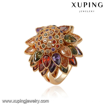 14875 Fashion luxury jewelry 18k gold artificial zircon stone finger rings designs for women